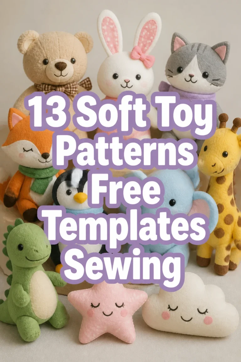 13 Soft Toy Patterns Free Templates Sewing