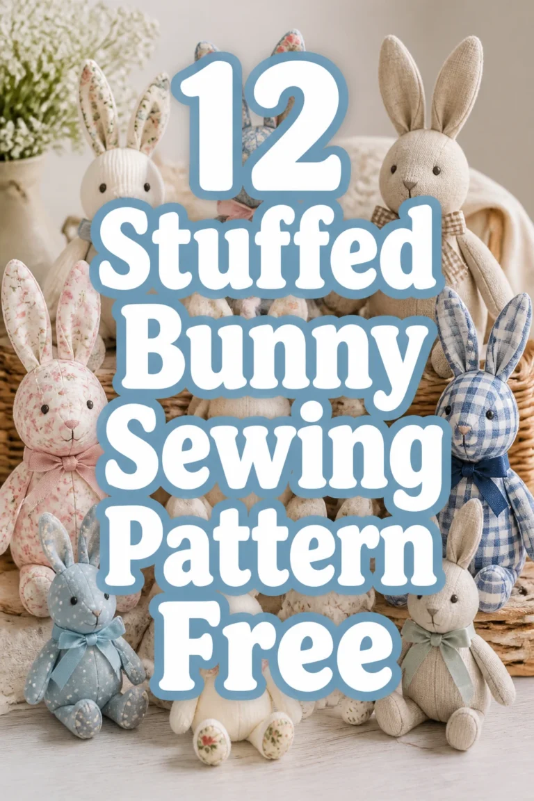 12 Stuffed Bunny Sewing Pattern Free