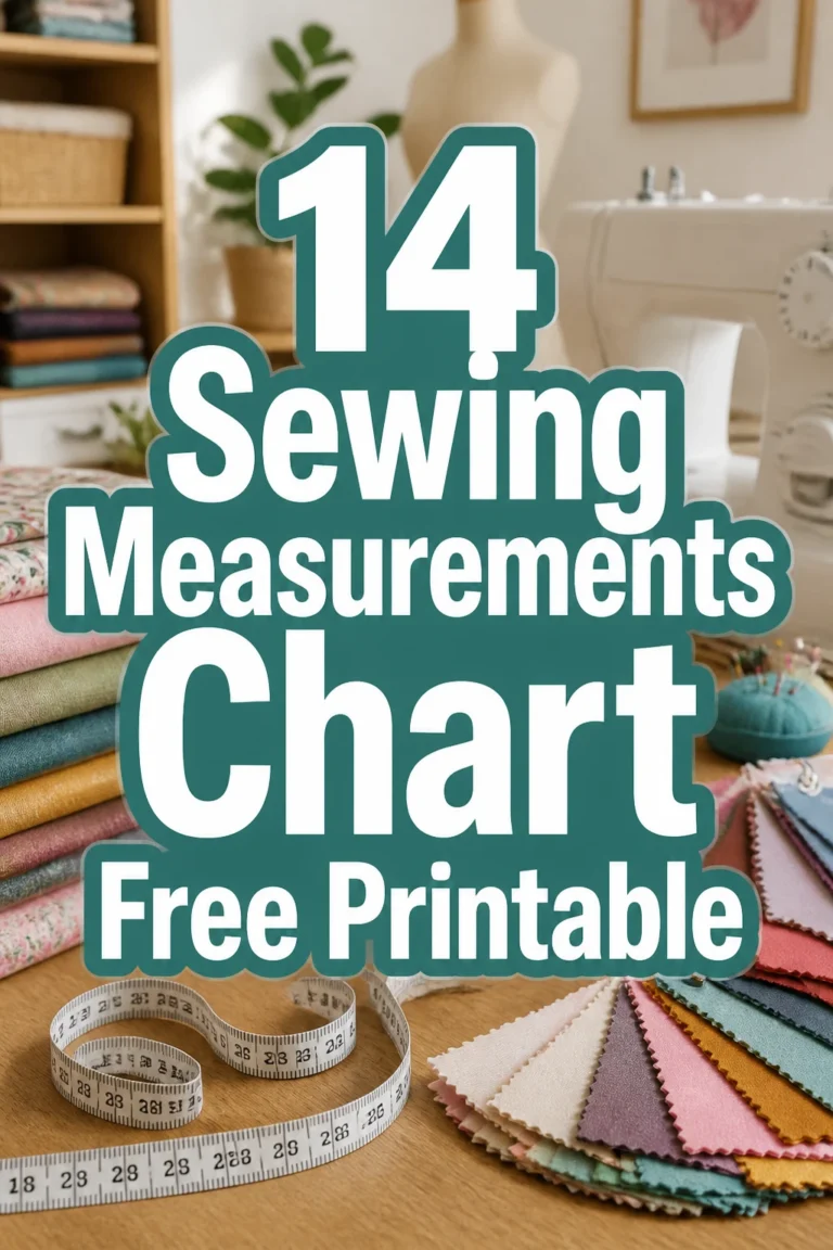 14 Sewing Measurements Chart Free Printable